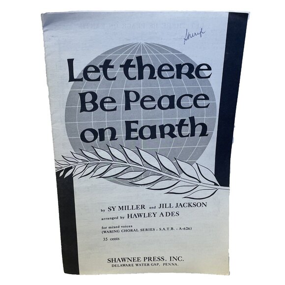 Let There Be Peace On Earth SATB Sheet Music Miller Jackson 1961 Shawnee Press - Picture 1 of 8